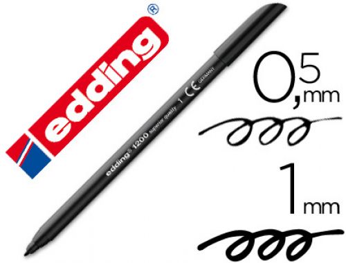 Marcador edding ponta fibra 1200 preto n.1 - ponta redonda 0.5 mm , Edding , 7306 , 4004764033218